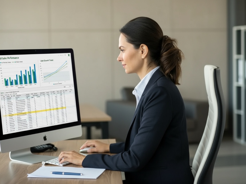 Professional viewing organized expense reports